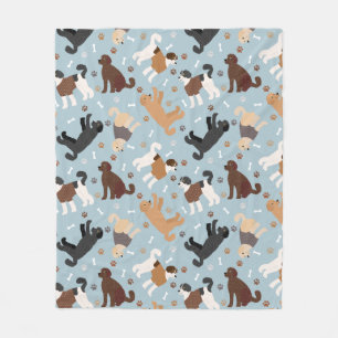Labradoodle / Goldendoodle Bones and Paws Fleece Blanket