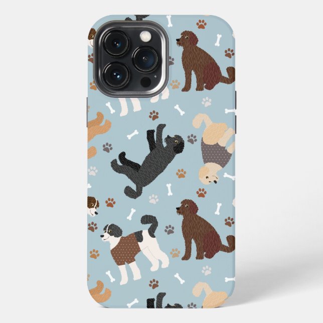 Labradoodle / Goldendoodle Bones and Paws iPhone Case (Back)