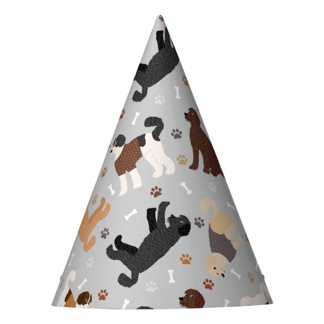 Labradoodle / Goldendoodle Bones and Paws Party Ha Party Hat (Front)