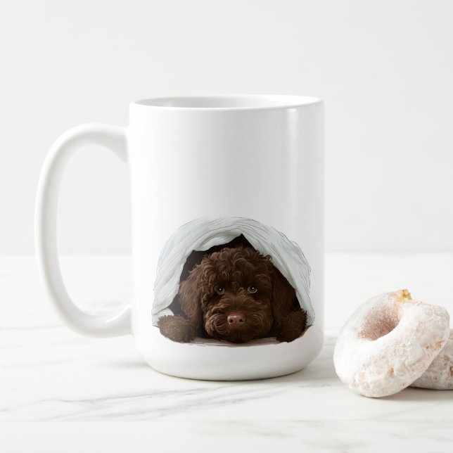 Labradoodle Goldendoodle Dog Mom Doodle Gift Tea Coffee Mug (With Donut)