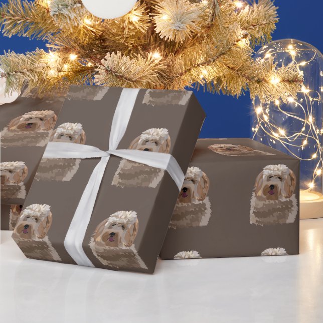 Labradoodle Goldendoodle Poodle Dog Pet   Wrapping Paper (Holidays)