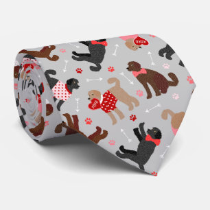 Labradoodle / Goldendoodle Valentine Pattern Tie