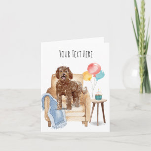 Labradoodle Greeting Card Personalised