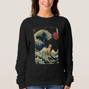 Labradoodle Japanese Kanagawa Wave Surf Dog Sweatshirt