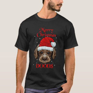 Labradoodle Merry Christmas Doods Santa Hat Doodle T-Shirt