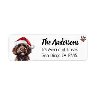 Labradoodle mignon avec chapeau de Père Noël