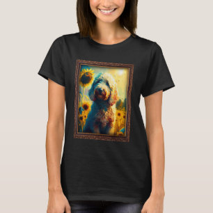 Labradoodle Painting Sunflower Flower Mom Women Fl T-Shirt