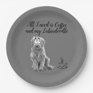 Labradoodle Paper Plate