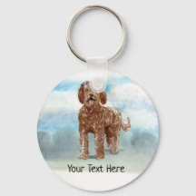 Labradoodle Personalised Keyring
