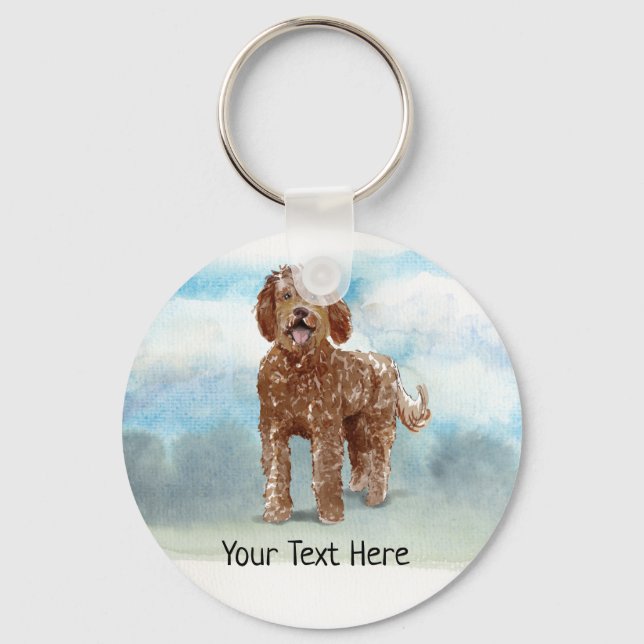 Labradoodle Personalised Keyring (Front)