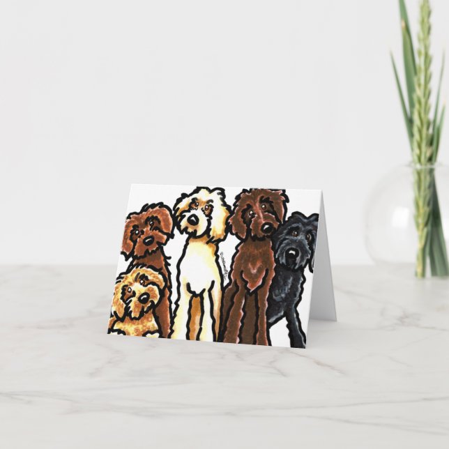 Labradoodle Rainbow Blank Card (Front)