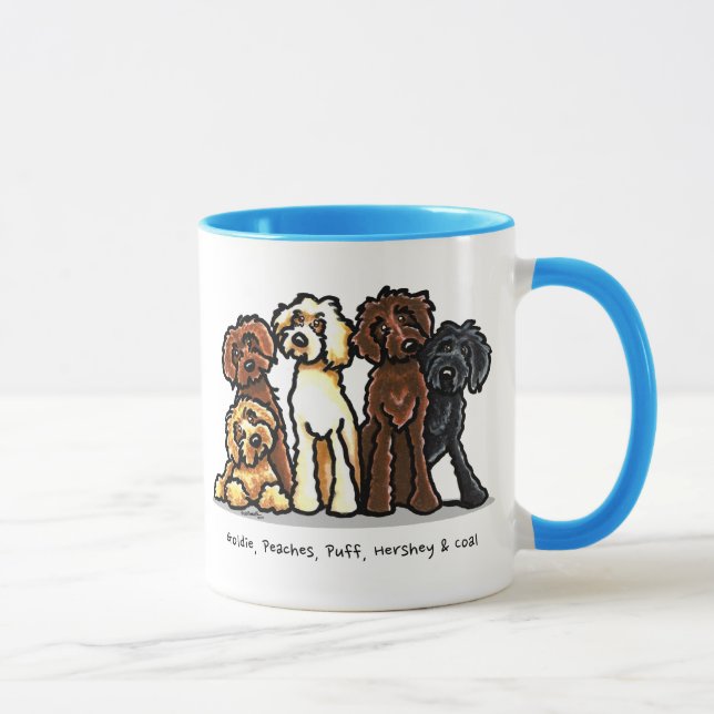 Labradoodle Rainbow Personalized Mug (Right)