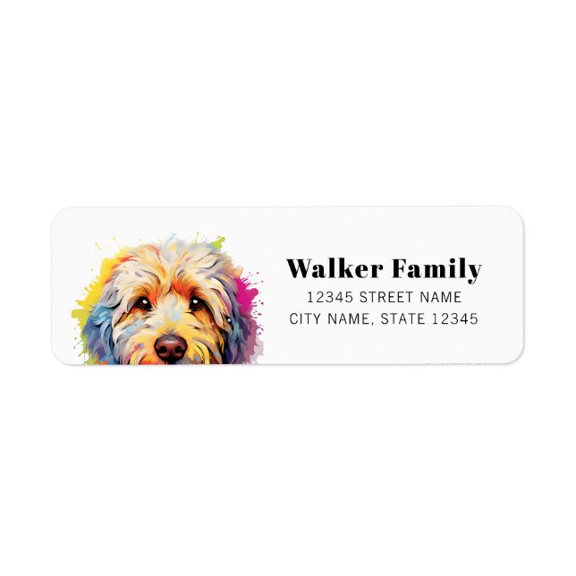 Labradoodle Retourner l'adresse Étiquettes (Devant)