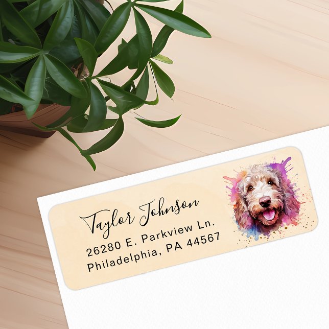 Labradoodle Return Address Label (Creator Uploaded)