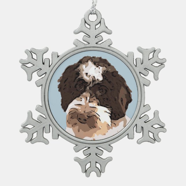 LABRADOODLE SNOWFLAKE PEWTER CHRISTMAS ORNAMENT (Front)