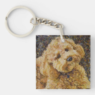 Labradoodle Square Key Chain