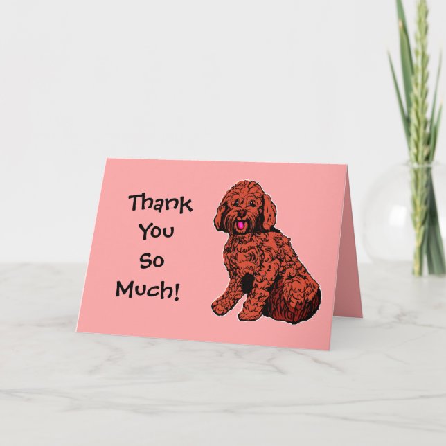 Labradoodle Thank You So Much Pink Card (Front)