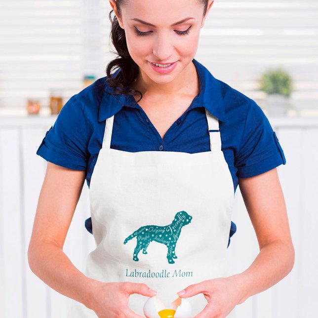 Labradoodle Traits Mom In Aqua Green  Standard Apron (Creator Uploaded)