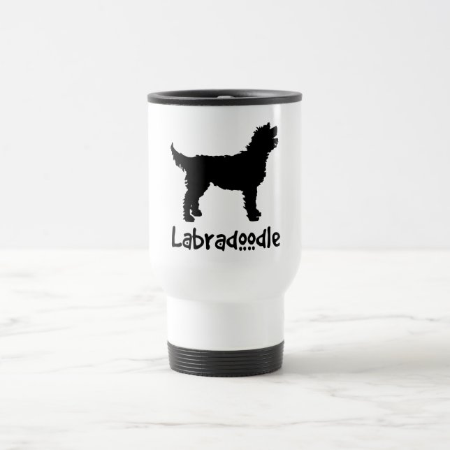 Labradoodle w/ Cool Text Travel Mug (Center)