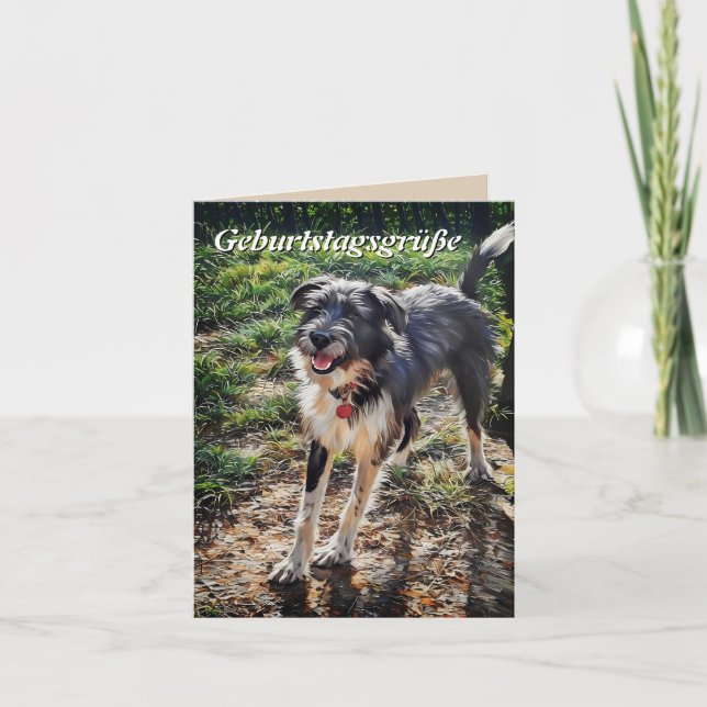 LabradoodlePetite, Carte de voeux pliée de 4 po x  (Devant)