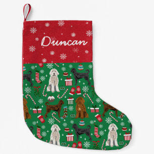 Labradoodles Dog custom name Small Christmas Stocking