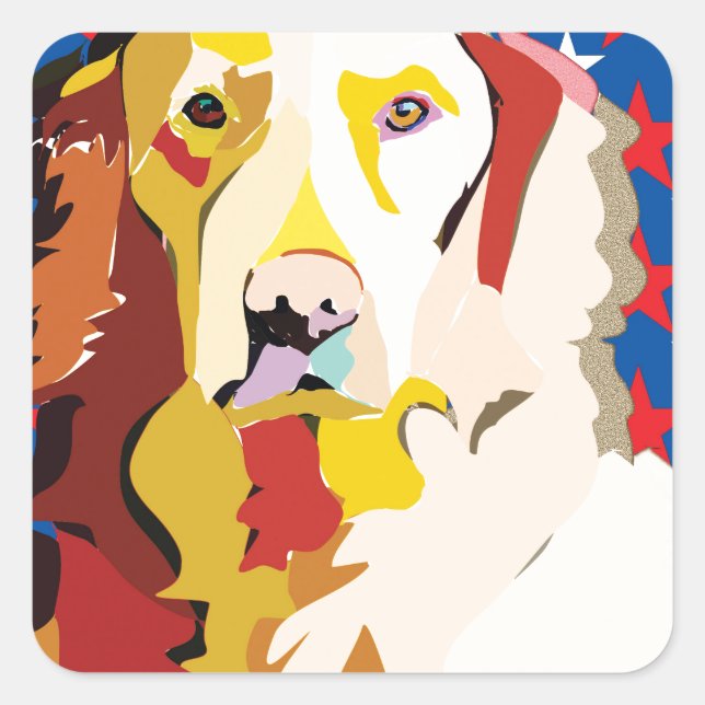 labrador3 square sticker (Front)