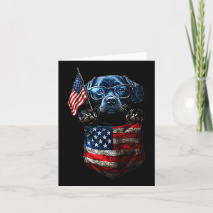 Labrador 4th Of July In Pocket America USA Flag Card