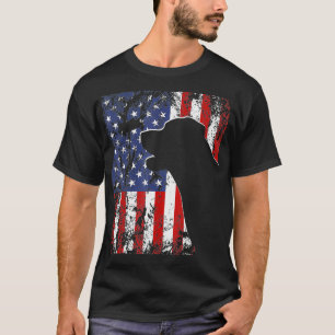 Labrador American Flag USA Dog Gift Men Women T-Shirt