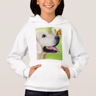 Labrador And Butterfly Throw Pillow