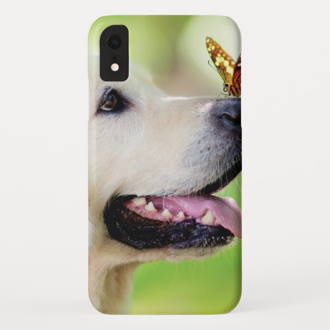 Labrador And Butterfly Throw Pillow Case-Mate iPhone Case (Back)