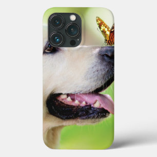 Labrador And Butterfly Throw Pillow iPhone 13 Pro Case