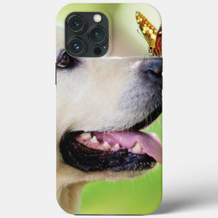 Labrador And Butterfly Throw Pillow iPhone 13 Pro Max Case