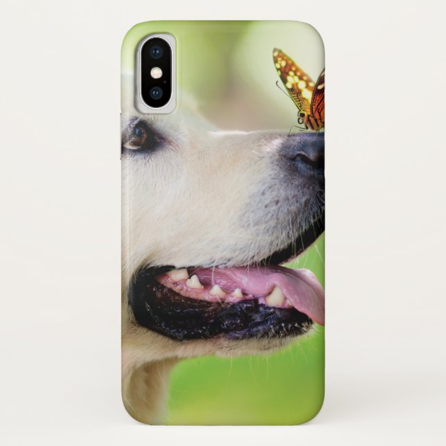 Labrador And Butterfly Throw Pillow Case-Mate iPhone Case (Back)