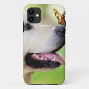 Labrador And Butterfly Throw Pillow iPhone 11 Case