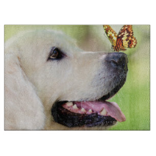 Labrador And Butterfly Throw Pillow Cutting Board
