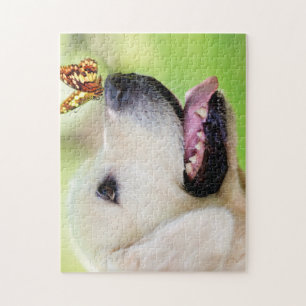 Labrador And Butterfly Throw Pillow Jigsaw Puzzle