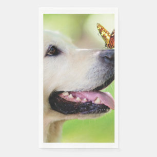 Labrador And Butterfly Throw Pillow Napkin