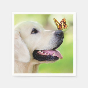 Labrador And Butterfly Throw Pillow Napkin