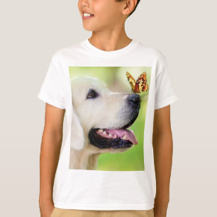 Labrador And Butterfly Throw Pillow T-Shirt