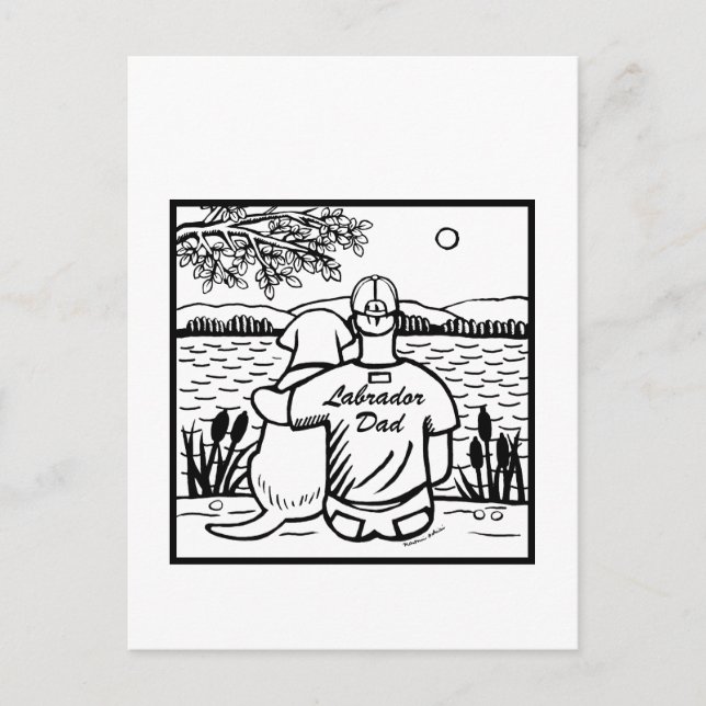 Labrador and Dad Postcard (Front)