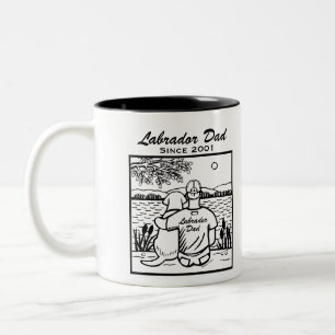 Labrador and Dad Two-Tone Coffee Mug