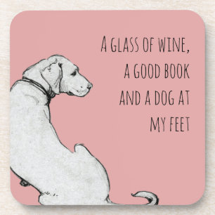 Labrador Art Dog Mom Quote Pink Coaster