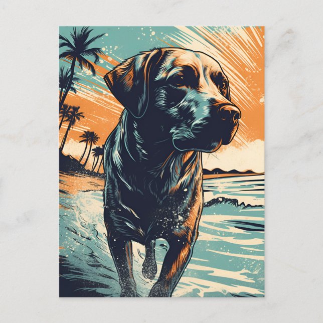 Labrador at the beach postcard (Front)