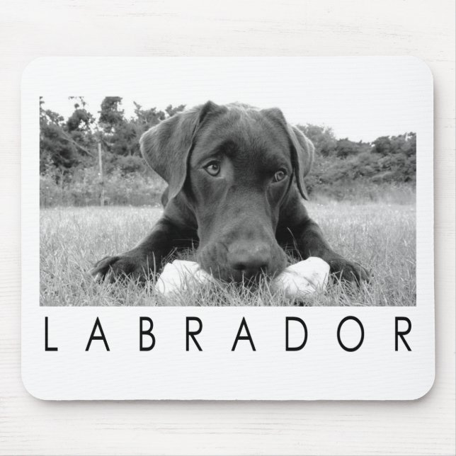 Labrador B&W Mouse Pad (Front)