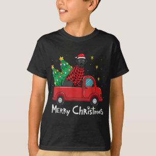 Labrador Black Christmas Truck Tree Mom Dad Xmas D T-Shirt