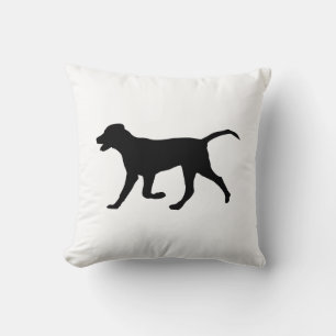 Labrador Black Running Lab Silhouette Throw Pillow