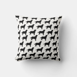 Labrador Black Silhouette Standing Lab Pattern Throw Pillow