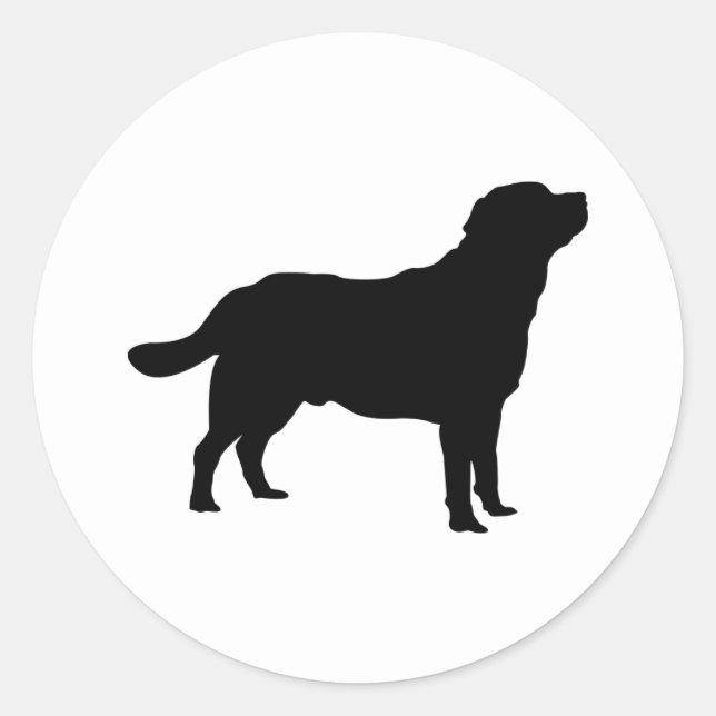 Labrador Black Standing Lab Silhouette Classic Round Sticker (Front)
