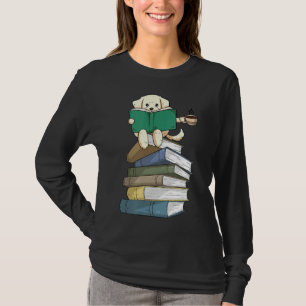 Labrador Books Coffee Yellow Lab Dog Reading T-Shirt
