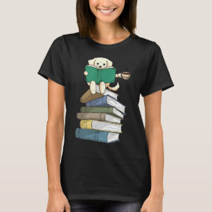 Labrador Books Coffee Yellow Lab Dog Reading T-Shirt